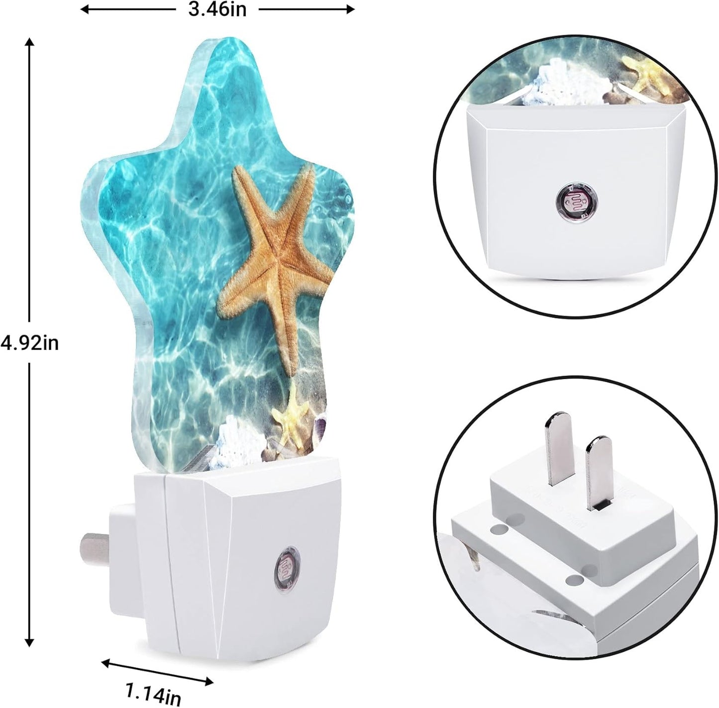 Night Light Plug-in into Wall Dusk to Dawn Smart Sensor White Led Nightlight Energy Efficient Decor Desk Lamp Beach Decor