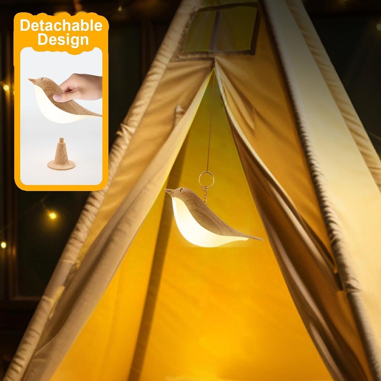 Cute Bird Table Lamps Combo,Rechargeable Cordless Lamp with 3 Color Temperature ,Small Desk Lights for Bedroom Nightstand Bedside Table