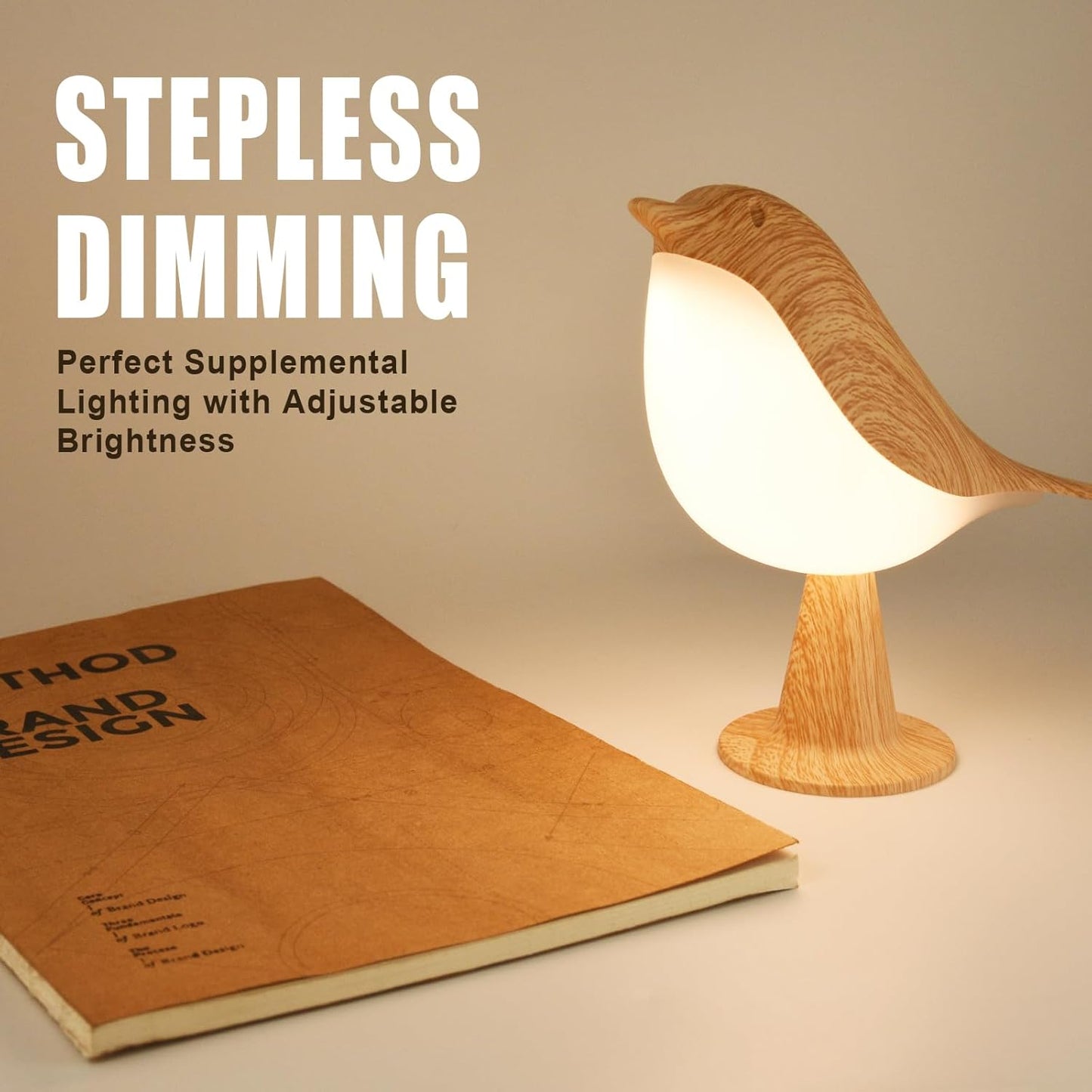 Cute Bird Table Lamps Combo,Rechargeable Cordless Lamp with 3 Color Temperature ,Small Desk Lights for Bedroom Nightstand Bedside Table