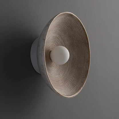 Resin Wall Lamp Retro Ribbed Shade Bedside
