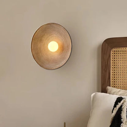 Resin Wall Lamp Retro Ribbed Shade Bedside
